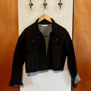 Sts Blue miley black denim cropped jean jacket; brand new; size large